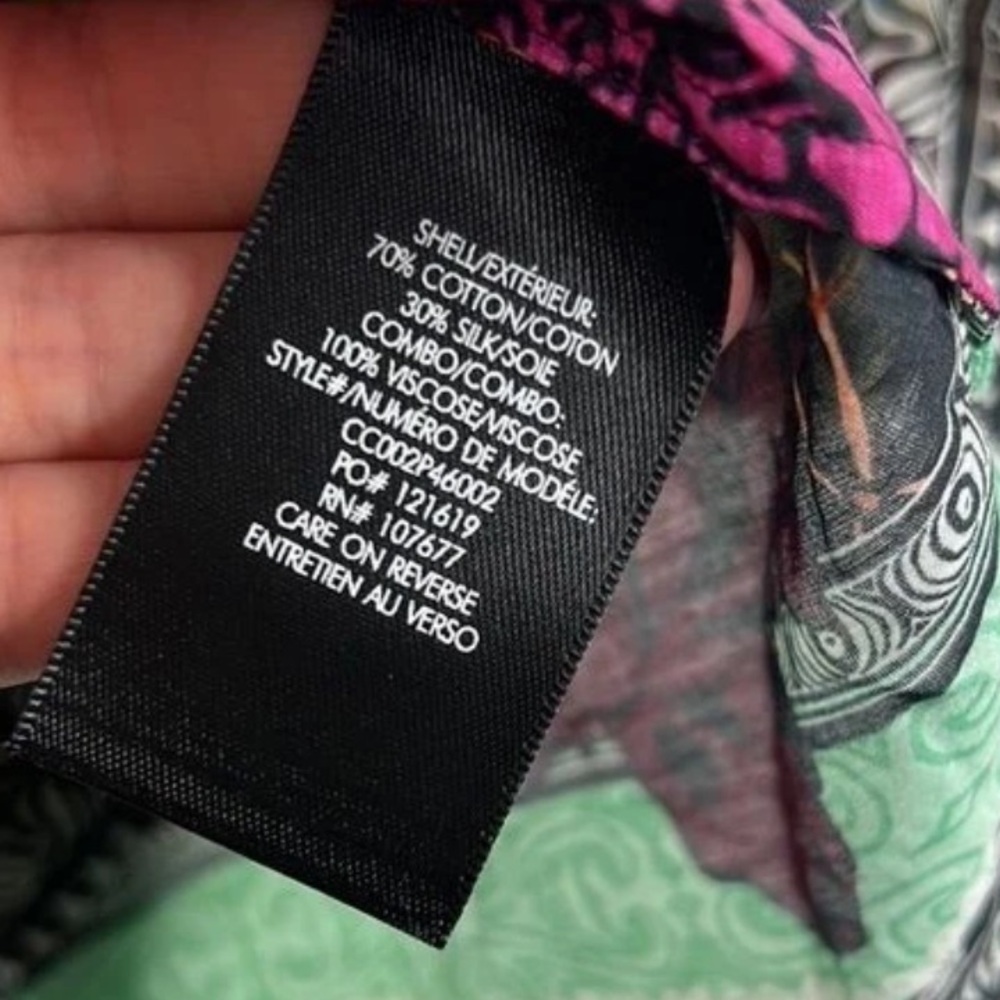 Alice+Olivia Silk Cotton Ruffle Sleeve Floral Collared Colourful Button Down Top - Picture 14 of 14